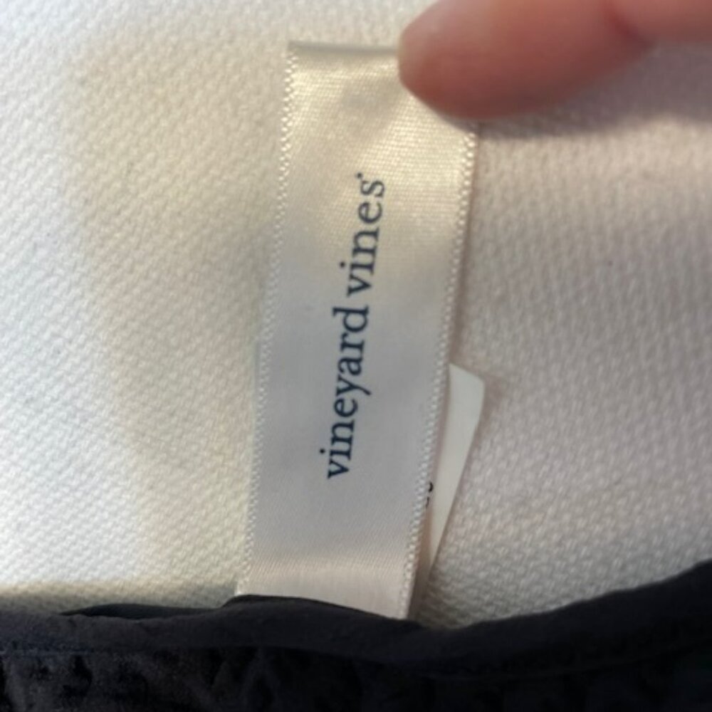 Vineyard Vines One-Shoulder Black Ruffle Swim Top - Picture 5 of 7
